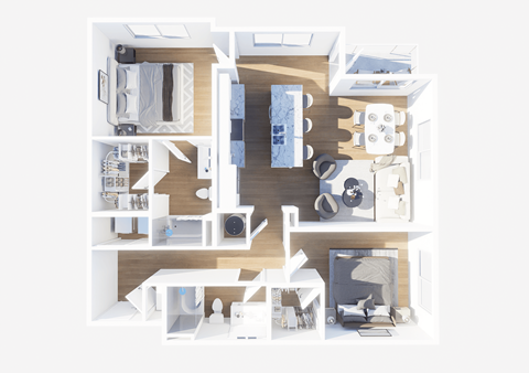 Floor plan for 2 beds, 2 baths, 1200 sqft